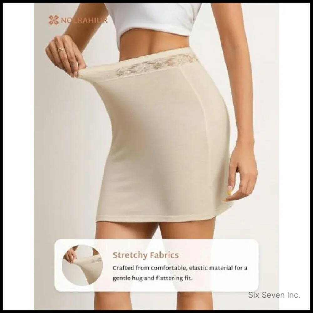 Buttery Soft Half Slip Skirt Elegant Lace Waistband Chic Invisible Layer